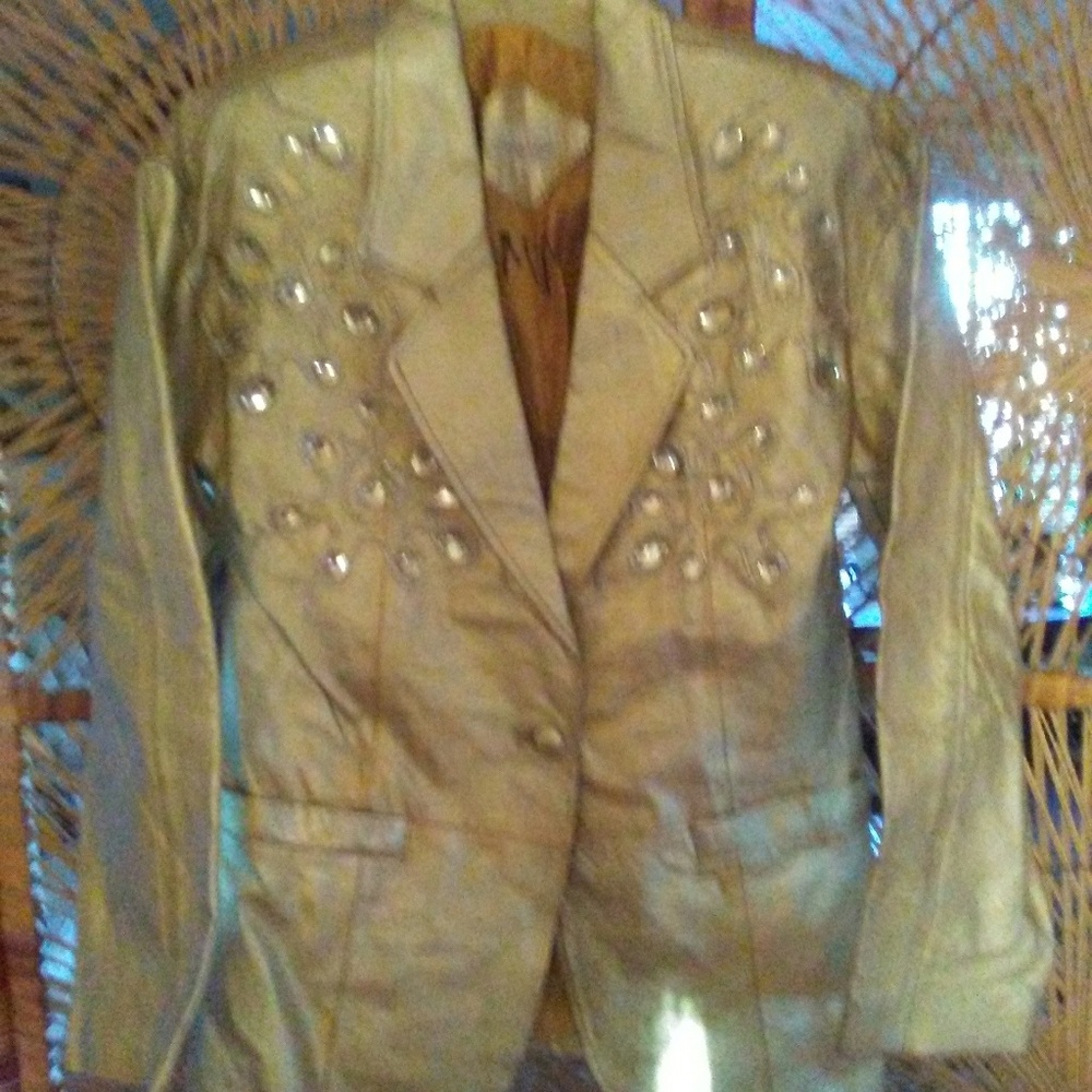 Gold leather coate